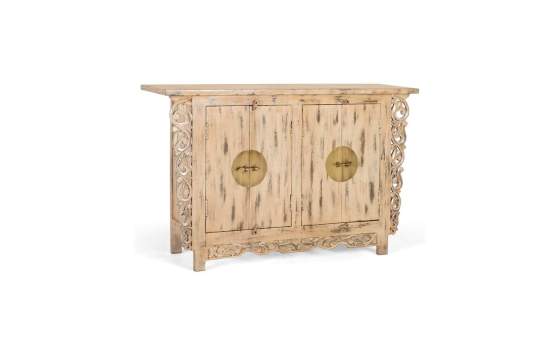 Aparador Etnico Oriental Beige 4 Puertas Serie Aeriast