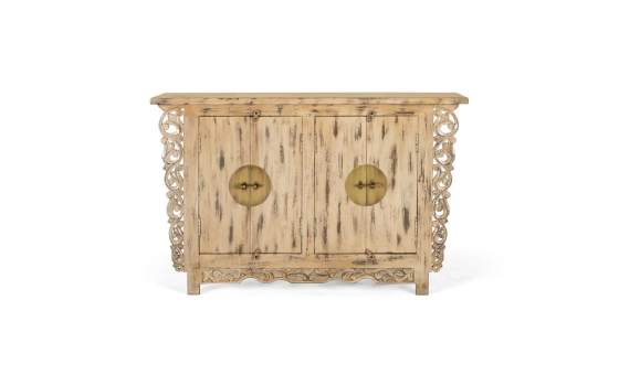 Aparador Etnico Oriental Beige 4 Puertas Serie Aeriast