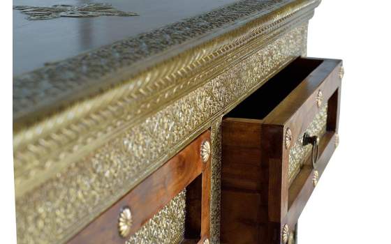 Aparador Etnico Pequeño Ceramica Bronce Repujado Aichen