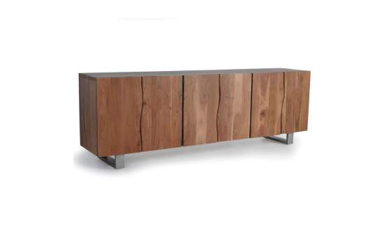 Aparador Grande 4 Puertas Madera Acacia Serie Aratany