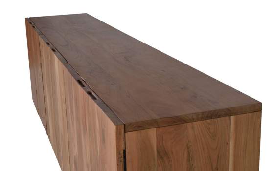 Aparador Grande 4 Puertas Madera Acacia Serie Aratany