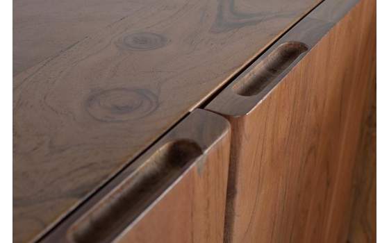 Aparador Grande 4 Puertas Madera Acacia Serie Aratany