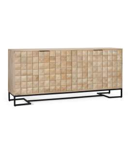 Aparador Grande 4 Puertas Madera y Base Metalica Anuarte