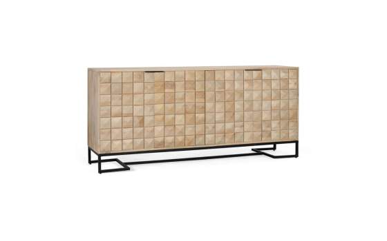 Aparador Grande 4 Puertas Madera y Base Metalica Anuarte