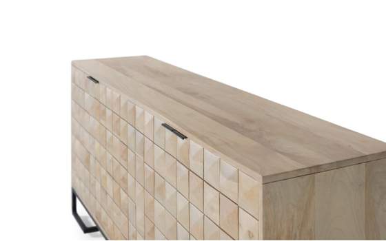 Aparador Grande 4 Puertas Madera y Base Metalica Anuarte