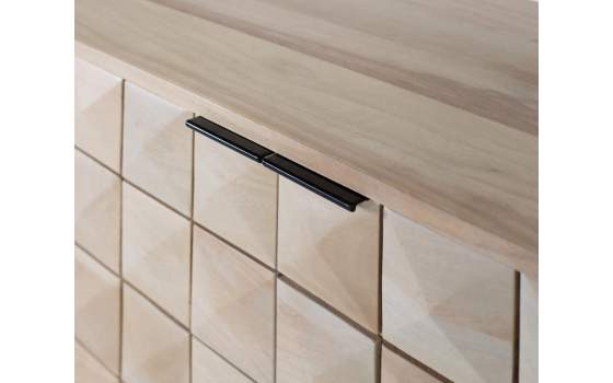 Aparador Grande 4 Puertas Madera y Base Metalica Anuarte