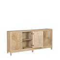 Aparador Grande Diseño 4 Puertas Madera Natural Talladas Arions