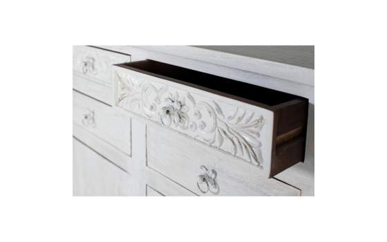 Aparador Grande Rustico 4 Puertas 8 Cajones Blanco Adriost
