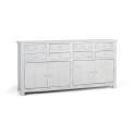 Aparador Grande Rustico 4 Puertas 8 Cajones Blanco Adriost