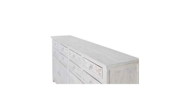 Aparador Grande Rustico 4 Puertas 8 Cajones Blanco Adriost