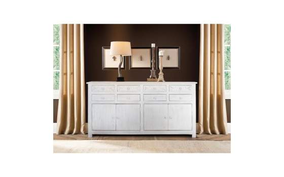 Aparador Grande Rustico 4 Puertas 8 Cajones Blanco Adriost