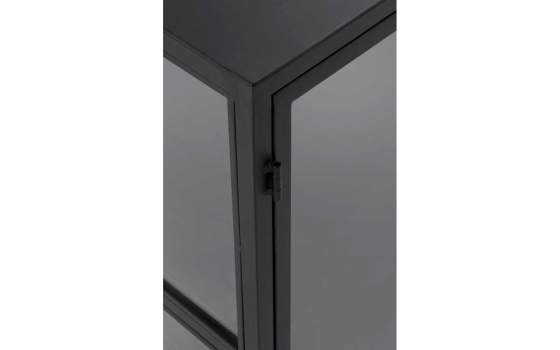 Aparador Industrial Acristalado 4 Puertas Metal Negro Darostes