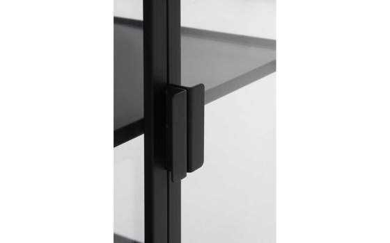 Aparador Industrial Acristalado 4 Puertas Metal Negro Darostes