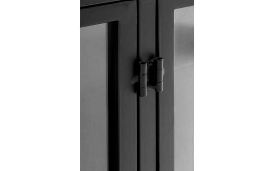 Aparador Industrial Acristalado 4 Puertas Metal Negro Darostes