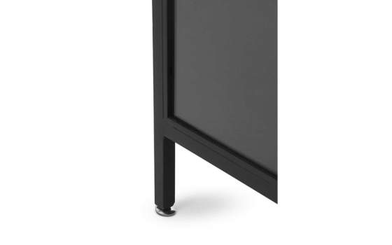 Aparador Industrial Acristalado 4 Puertas Metal Negro Darostes