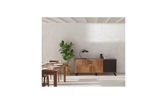 Aparador Industrial Actual 3 Puertas Madera Acacia Ayerta