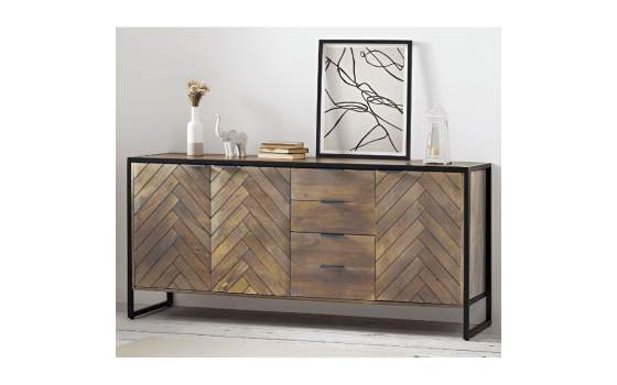 Aparador Industrial Madera de Mango y Hierro Serie Rustrie