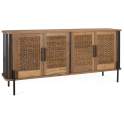 Aparador Industrial Madera Metal y Cuerda 4 Puertas Cordas