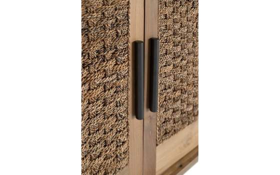 Aparador Industrial Madera Metal y Cuerda 4 Puertas Cordas