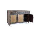 Aparador Industrial Madera Reciclada y Metal Serie Sunderlan