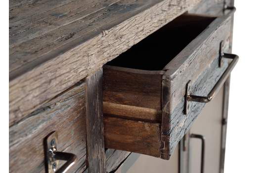 Aparador Industrial Madera Reciclada y Metal Serie Sunderlan