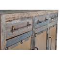 Aparador Industrial Madera Reciclada y Metal Serie Sunderlan