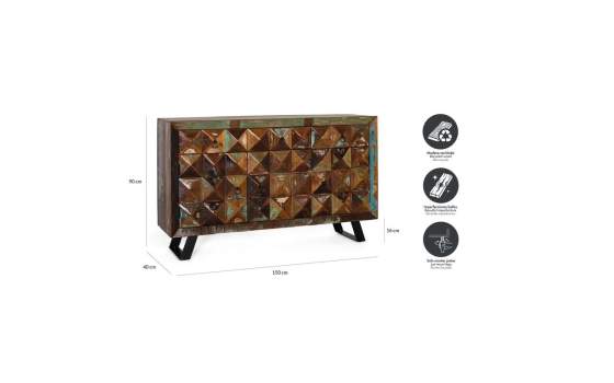 Aparador Industrial Vintage Madera Mango Serie Diamante