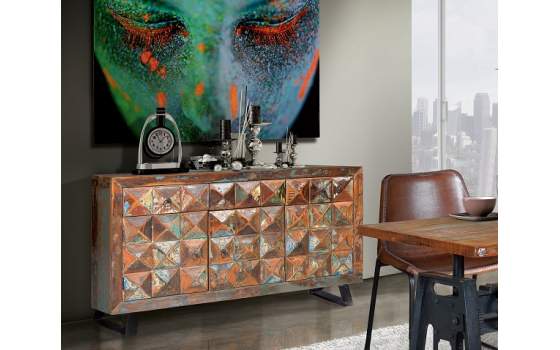 Aparador Industrial Vintage Madera Mango Serie Diamante