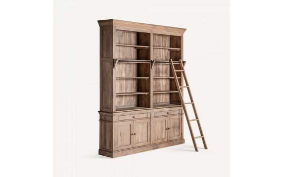 Estantería librería Audrey de 2 puertas y 4 cajones fabricado en madera de  Cerezo macizo estilo contemporáneo