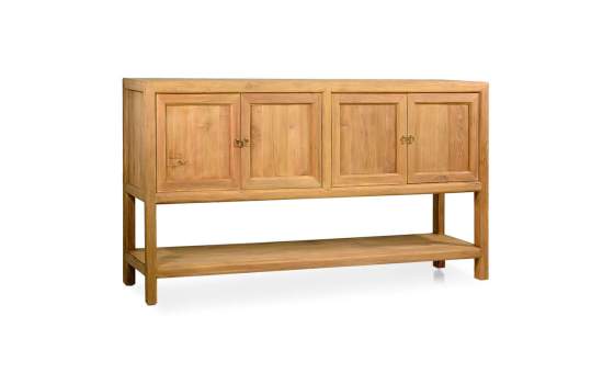 Aparador Lineal Actual 4 Puertas Madera Teca Arastias