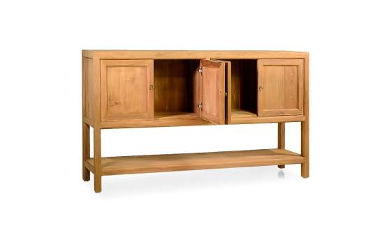 Aparador Lineal Actual 4 Puertas Madera Teca Arastias