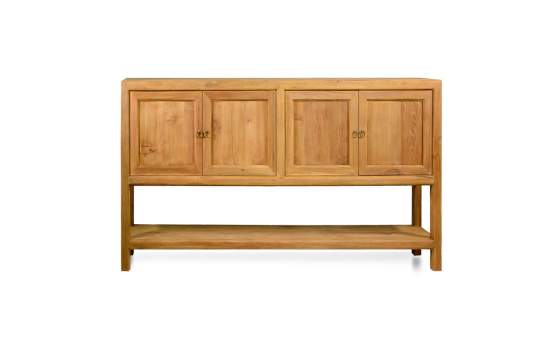 Aparador Lineal Actual 4 Puertas Madera Teca Arastias