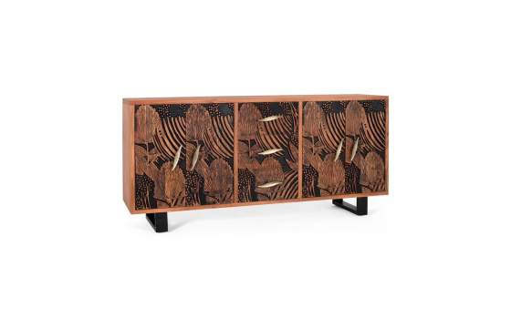 Aparador Madera Acacia Tallado Etnico Actual Serie Daersin