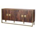 Aparador Madera Acero 4 Puertas Industrial Oriental Serie Opalo