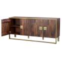 Aparador Madera Acero 4 Puertas Industrial Oriental Serie Opalo