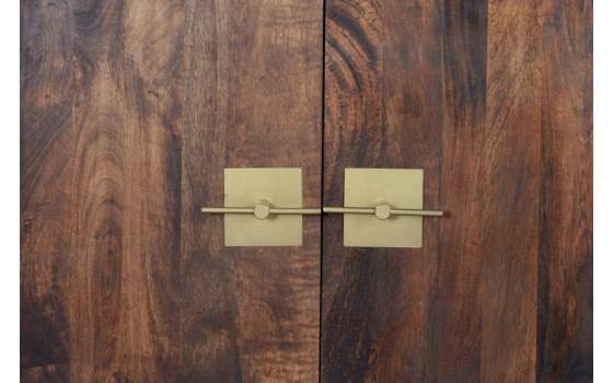 Aparador Madera Acero 4 Puertas Industrial Oriental Serie Opalo