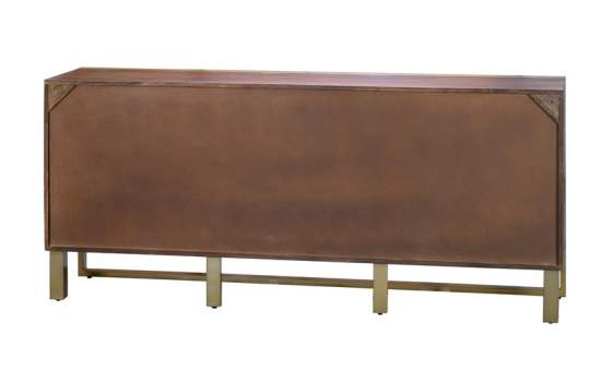 Aparador Madera Acero 4 Puertas Industrial Oriental Serie Opalo