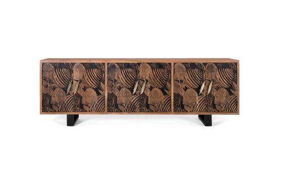 Aparador Madera Maciza Actual 6 Puertas Decoradas Daersin