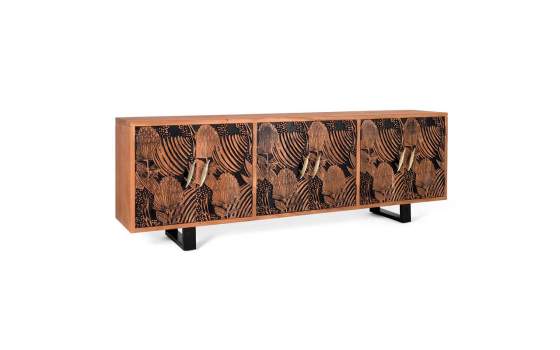 Aparador Madera Maciza Actual 6 Puertas Decoradas Daersin