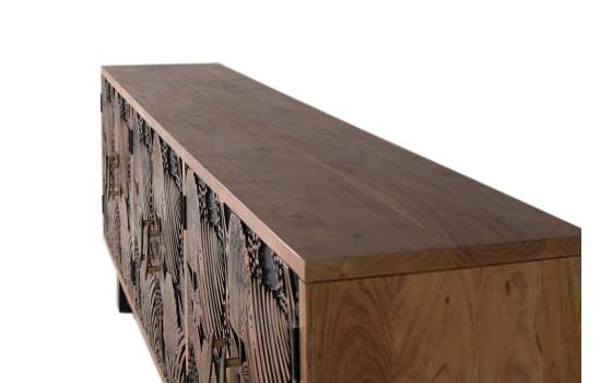 Aparador Madera Maciza Actual 6 Puertas Decoradas Daersin