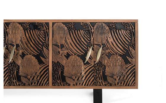 Aparador Madera Maciza Actual 6 Puertas Decoradas Daersin