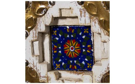 Aparador Madera Mango 2 Puertas Mosaico Etnico Serie Alencas