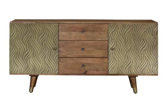 Aparador Madera Mango 3 Cajones 2 Puertas Serie Adiasn