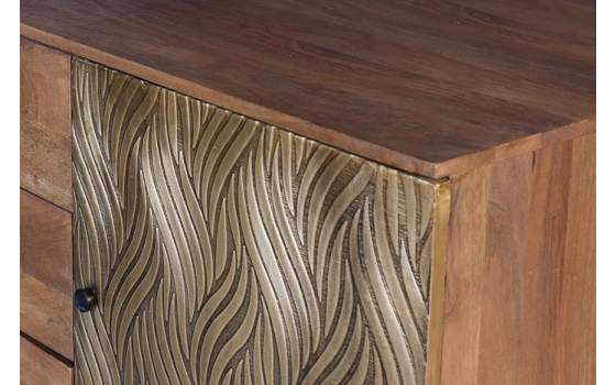 Aparador Madera Mango 3 Cajones 2 Puertas Serie Adiasn