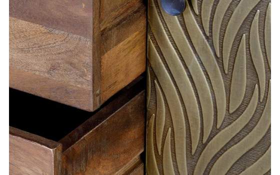 Aparador Madera Mango 3 Cajones 2 Puertas Serie Adiasn