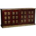 Aparador Mango 4 Puertas Rojo Decape Estilo Oriental Alencas