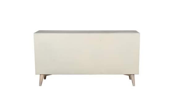 Aparador Madera Mango Color Blanco 4 Puertas Serie Agaz