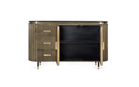 Aparador Madera  Mango con Chapado de Bronce Amcel