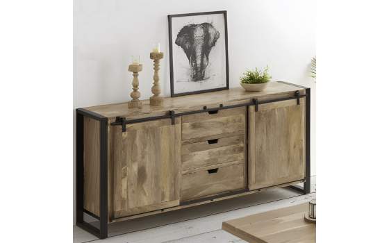 Aparador Madera Mango Hierro  Puertas Correderas Averrada Aparador Madera Mango Hierro  Puertas Correderas Averrada