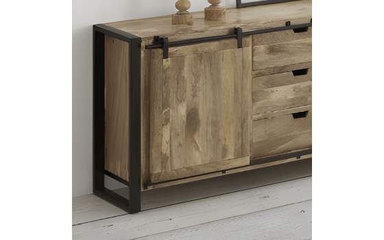 Aparador Madera Mango Hierro  Puertas Correderas Averrada Aparador Madera Mango Hierro  Puertas Correderas Averrada